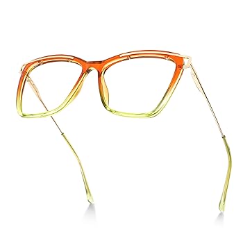 Amazon | Zeelool 特大フレームメガネ 女性用 スクエア眼鏡
